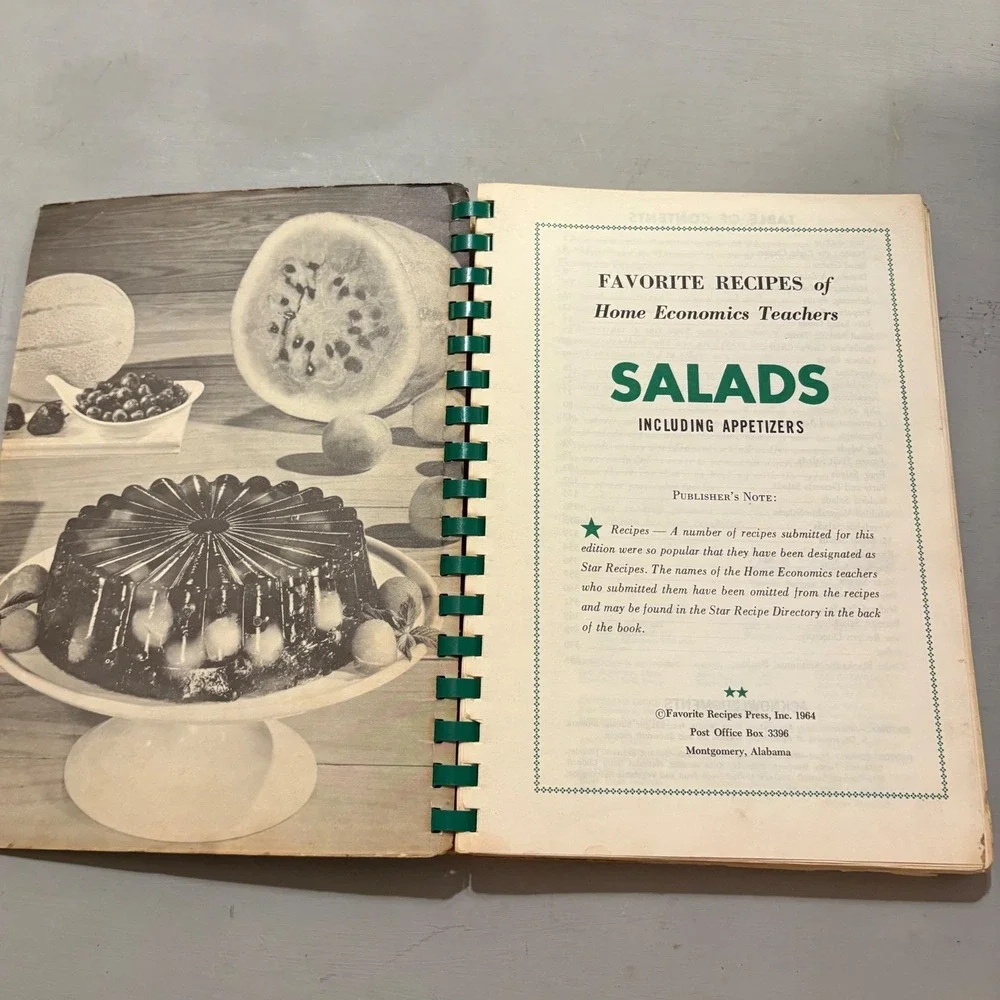 Vtg 1964 Home Economics Salads Cookbook MCM Retro Kitchen Kitsch Styling Prop